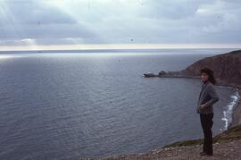 Ann Carter standing ashore Broad Cove