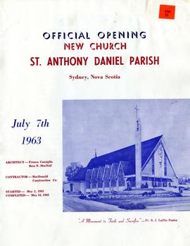 Official opening: new church St. Anthony Daniel Parish, Sydney, Nova Scotia, July 7th, 1963