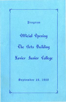 Program for the Offical Opening of The Arts Building