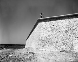 Flanked angle of escarp wall facing north