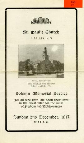 Solemn memorial service for all who have laid down their lives in the Great War for the cause of Freedom and Righteousness