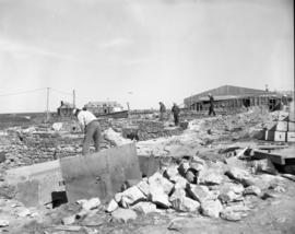 North half of Chateau after removal of shed, facing West